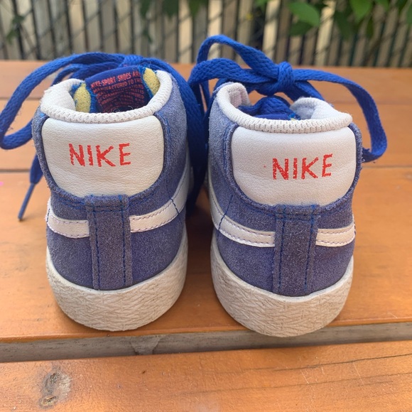 Toddler Blue Suede Nike Mid Blazer 77 Sz 8 - Picture 6 of 6